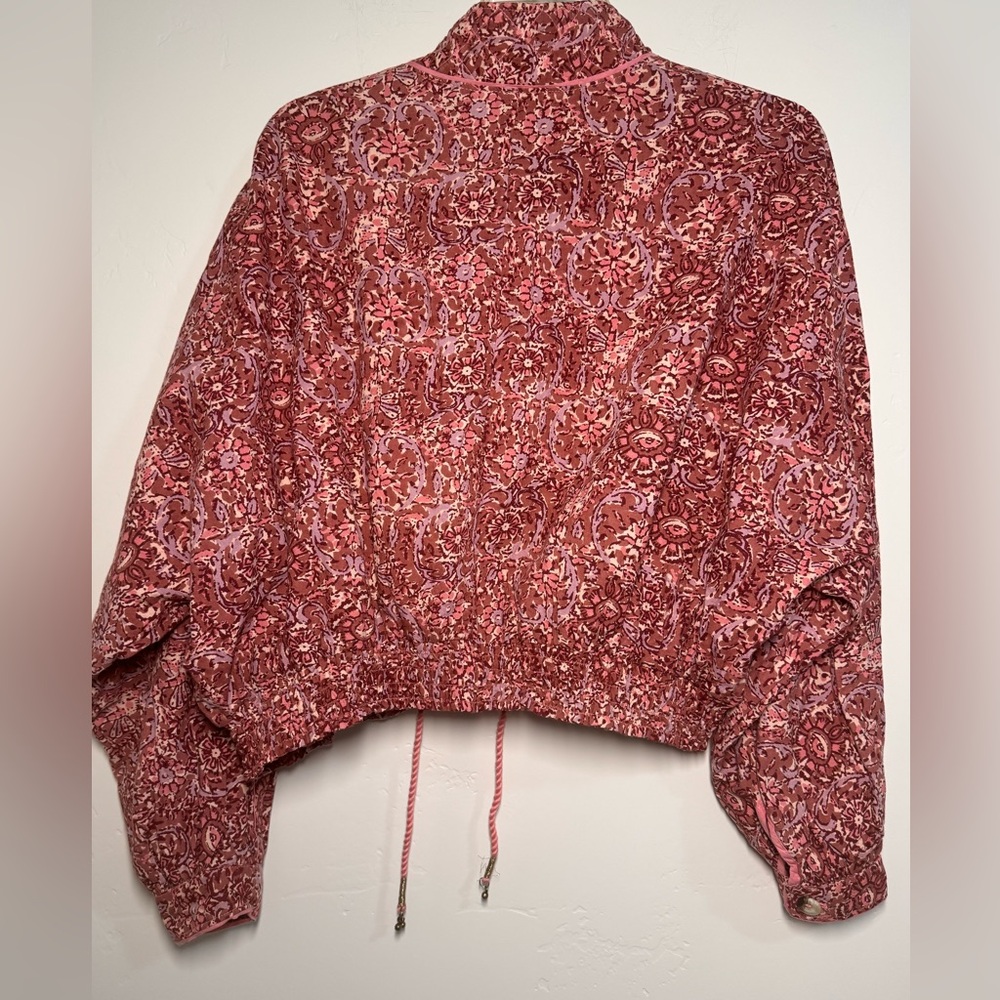 Free People Pink Patterned Bomber Jacket - Picture 5 of 12